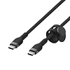 Belkin Kabel BoostCharge USB-C/USB-C silikonowy w oplocie 2m, czarny