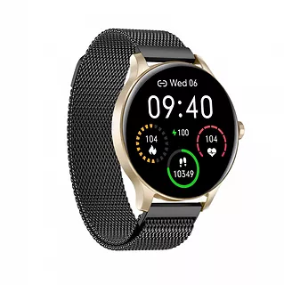 Garett Electronics Smartwatch Classy złoto-czarny stalowy