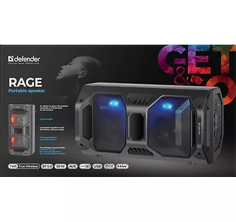 Defender Głośnik Bluetooth Rage 50W LED/Fm/USB/Mic/TWS