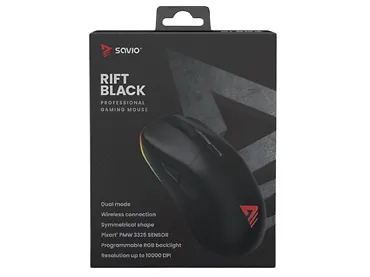 Mysz gamingowa Savio Rift sensor Pixart PMW 3325 10000 DPI czarna