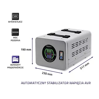 Qoltec Automatyczny stabilizator napięcia AVR 3000VA