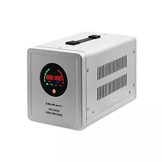 Qoltec Zasilacz awaryjny Pure Sine Wave UPS | 500VA | 350W | Szary