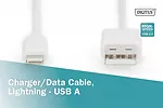 Digitus Kabel do transmisji danych/ładowania USB A/Lightning MFI 0,1m Biały