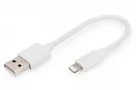 Digitus Kabel do transmisji danych/ładowania USB A/Lightning MFI 0,1m Biały