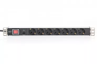 Digitus Listwa zasilająca PDU 19" Rack, 7x gniazdo schuko, 2.0m, 1x wtyk unischuko, 16A, wł./wył., zabezpieczenie przeciążeniowe, profil aluminiowy