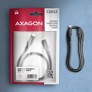 AXAGON BUCM32-CF15AB Kabel przedłużacz Gen2 USB-C - USB-C 1.5m, 5A, 20Gbps, PD 240W, oplot