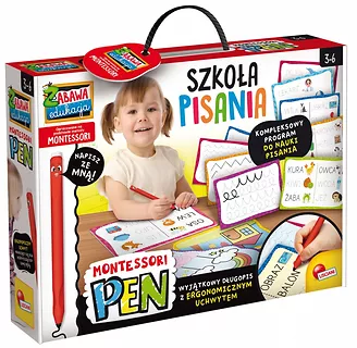 Lisciani Zestaw edukacyjny Montessori Pen Szkoła pisania z 18 tabliczkami