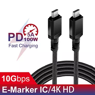 Maclean Kabel 2x USB-C 100W 1m wspierajacy PD przesyl danych do  10Gbps MCE491 Czarny