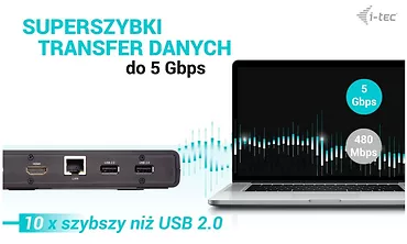 i-tec Stacja dokująca USB 3.0 / USB-C / Thunderbolt 2x HDMI + Power Delivery 85W