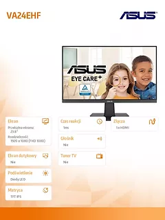 Asus Monitor 24 cale VA24EHF