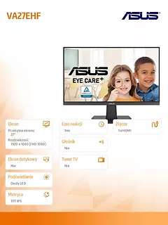 Asus Monitor 27 cali VA27EHF