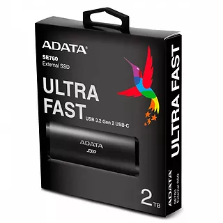 Adata Dysk zewnętrzny SSD SE760 2TB USB3.2-A/C czarny