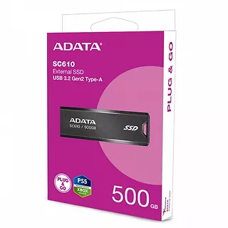 Adata Dysk SSD zewnętrzny SC610 500G USB3.2A Gen2 czarny