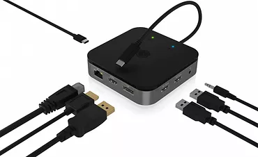 IcyBox Stacja dokująca IB-DK408-C41 7w1,HDMI, DP,USB,LAN