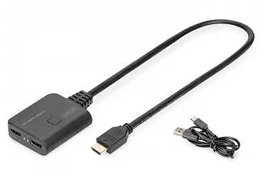 Digitus Kabel Rozdzielacz/Splitter HDMI 2.0 UHD 4K 60Hz Typ HDMI A/2xHDMI A M/Ż 0,5m Czarny