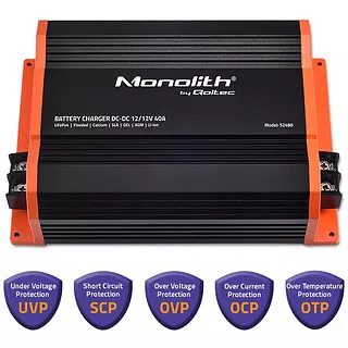 Qoltec Ładowarka Monolith DC-DC do akumulatorów LiFePO4 AGM 12V-12V |   40A | 500W