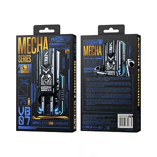 WEKOME Słuchawki bezprzewodowe VB07 Mecha Series - Bluetooth V5.3 TWS z etui ładującym Czarne