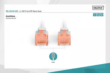 Digitus Patch cord U/UTP kat.6 PVC 10m szary