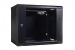 Digitus Szafa sieciowa wisząca 19" 9U rack 600x600, drzwi szyba, niedzielona, niezłożona, Czarna