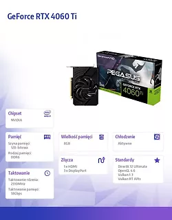 Gainward Karta graficzna GeForce RTX 4060 Ti Pegasus 8GB GDDR6 128bit 3DP/HDMI