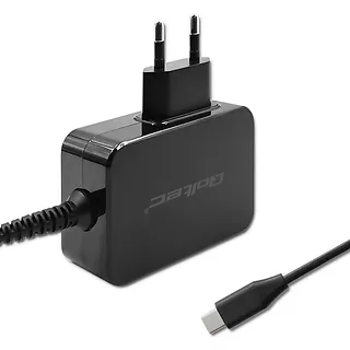 Qoltec Ładowarka GaN Power Pro | 1xUSB-C | 45W | 5-20V | 2.25-3A |      Czarna