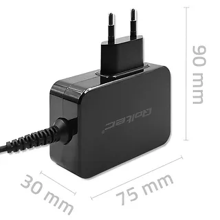 Qoltec Ładowarka GaN Power Pro | 1xUSB-C | 45W | 5-20V | 2.25-3A |      Czarna