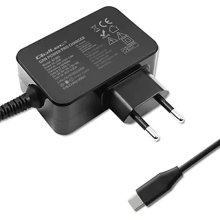 Qoltec Ładowarka GaN Power Pro | 1xUSB-C | 45W | 5-20V | 2.25-3A |      Czarna