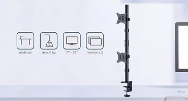 Gembird Uchwyt na  2 monitory 17-32 max. 9kg