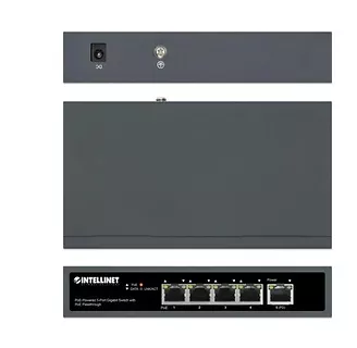 Intellinet Przełącznik Gigabit 5x PoE Passthrough zasilany PoE lub ACz, 95W