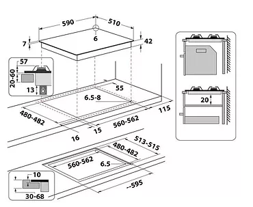 Whirlpool Płyta gazowa szklana AKT6465/NB1