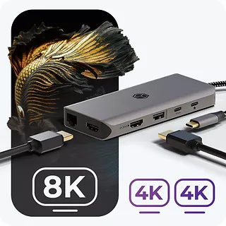 IcyBox Stacja dokująca IB-DK4061-CPD 12w1,2xHDMI, PD 100W