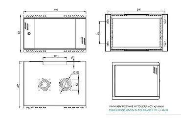 Extralink Szafa rack PREMIUM 6U 600x450 czarna