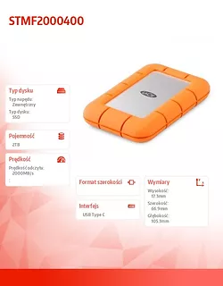 LaCie Dysk SSD Mini Rugged 2TB USB 3.2 STMF2000400