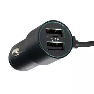 WEKOME Ładowarka samochodowa z wbudowanym kablem 3w1 USB-C / Lightning / Micro USB + 2x USB-A 33W Czarna