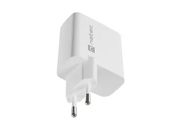 Natec Ładowarka sieciowa Ribera GAN 1X USB-A + 1X USB-C 45W Biała