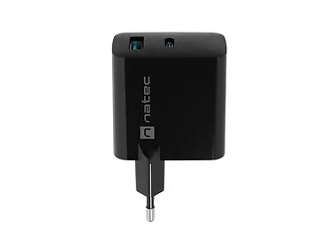 Natec Ładowarka sieciowa Ribera GAN 1X USB-A + 1X USB-C 45W Czarna