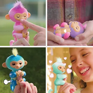 Cobi Figurka interaktywna Fingerlings Małpka Zielono-Niebieska Ava