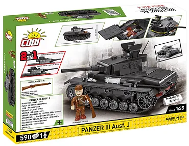 Cobi Klocki Klocki Historical Collection WWII Panzer III Ausf. J 590 klocków