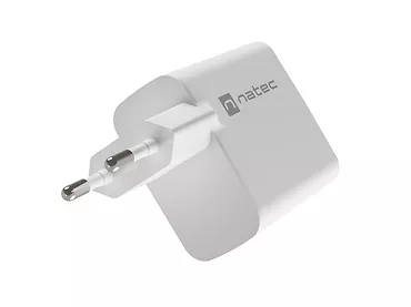 Natec Ładowarka sieciowa RIBERA GAN 1X USB-A + 1X USB-C 65W Biała