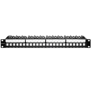 Qoltec Patch panel do szaf RACK 19" | 24 porty | 1U | UTP | Czarny