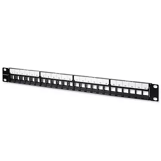 Qoltec Patch panel do szaf RACK 19" | 24 porty | 1U | UTP | Czarny