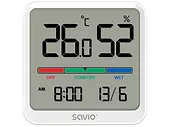 Czujnik temperatury i wilgotności Savio CT-01/W Wskaźnik komfortu, data i godzina Biały
