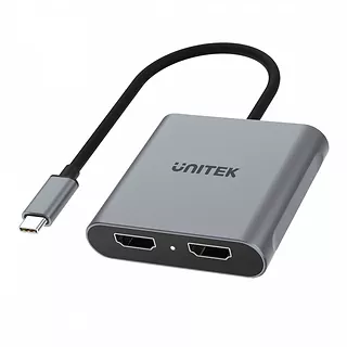 Unitek Adapter USB-C - 2x HDMI 2.0;  4K MST; M/F