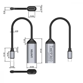 Unitek Adapter USB-C - HDMI 2.0; 4K 60Hz; M/F; V1420A