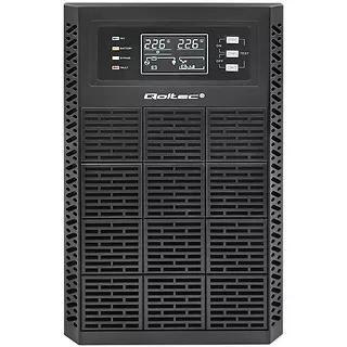 Qoltec Zasilacz awaryjny UPS 3kVA | 3000W | Power Factor 1.0 | LCD | EPO| USB | On-line