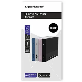 Qoltec Obudowa | Kieszeń na dysk SSD HDD 2.5 cala | SATA | USB 3.0 | Super  speed 5Gb/s | 2TB | Czarna