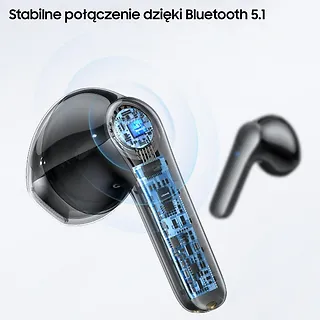 USAMS Słuchawki Bluetooth TWS 5.1 XH Series Dual microfon niebieskie