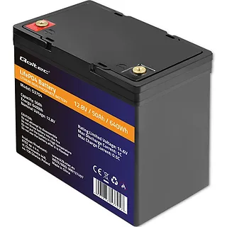 Qoltec Akumulator LiFePO4 Litowo-Żelazowo-Fosforanowy | 12.8V | 50Ah |  640Wh | BMS