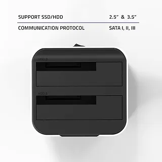 Qoltec Stacja dokująca do dysków HDD SSD 2.5" 3.5" | SATA III | USB 3.0 | Super speed 5Gb/s | z funkcją klonowania offline