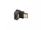 Lanberg Adapter HDMI(M)-HDMI(F) 8K kątowy dół aluminium srebrny